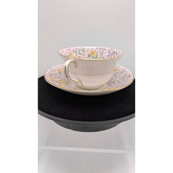 Rosina Wide Mouth Teacup & Saucer Set Floral Pattern & Gold Trim Bone China - Picture 12 of 16